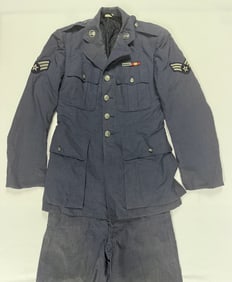 Vintage USAF Uniform Coat Pants Hat Coat size 37L. No size tag on pants. Some staining and small