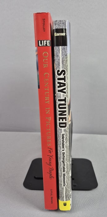 Pair of Hardcover Books Life Our Century in Pictures For Young People & Stay Tuned Television's: Pictures For Young People & Stay Tuned Television's Unforgettable Moments with DVDs DVDs unopened. Please see images for details regarding the condition.