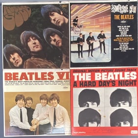 Vinyl Beatles Records Set of Four Something New, Capitol Records