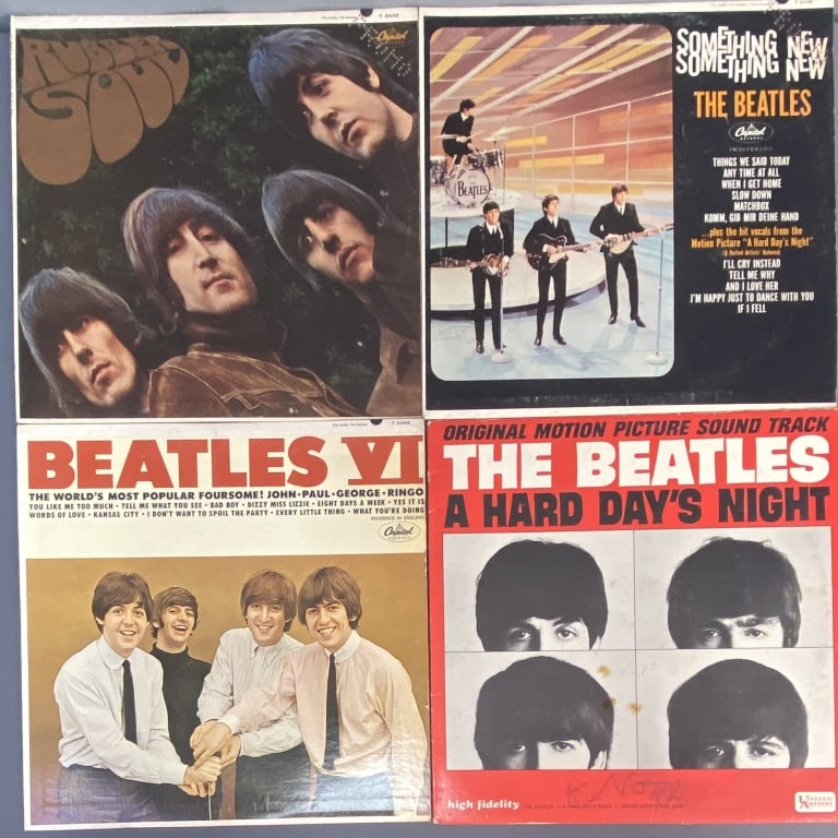 Vinyl Beatles Records Set of Four Something New, Capitol Records (1 of 6)