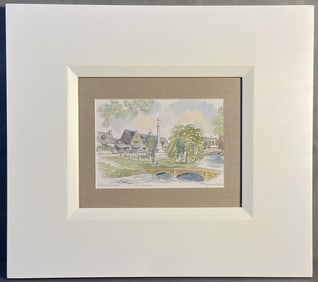 Graham Byfield Cotswalds Art Print Signed Watercolor print of painting Bourton on the Water from the