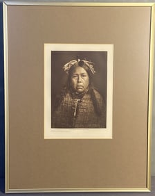 Edward S Curtis Photogravure Native American Framed photogravure portrait of Yumquas Mamalelekala by