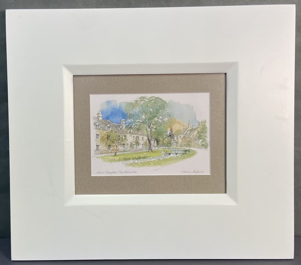 Cotswalds Lower Slaughter Watercolor Art Print Graham Byfield signed water color print Lower (1 of 6)