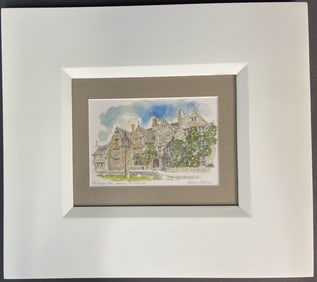Cotswolds Lygon Arms Watercolor Print 1995 The Lygon Arms, Broadway by Graham Byfield, part of the