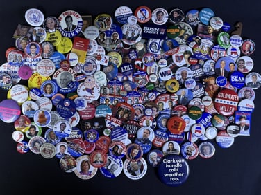 Mixed Lot Assorted Pinback Political Buttons Many campaigns please see photos for item and condition