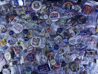 Mixed Lot Assorted Pinback Political Buttons Several campaigns over several years. Some duplicates.