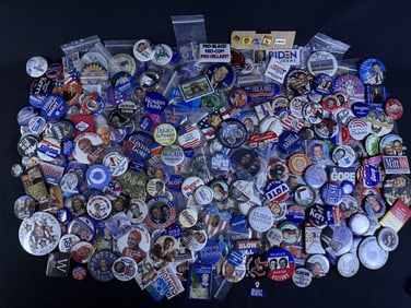Mixed Lot Assorted Political Pinback Buttons Several candidates/campaign. Mostly 1980-present.