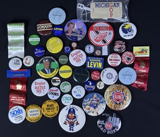 Vintage Lot Pinback Buttons Michigan Interest Please refer to photos for further information and