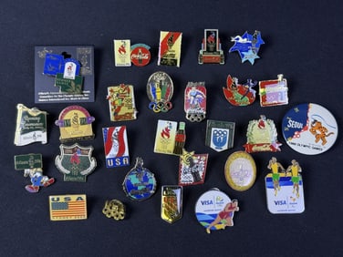 Assorted Lot Enamel Pins 1996 Olympics Also 1988, 2000 and 2016. Please refer to photos for included