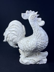 Large Ceramic Rooster Italian Made 13 inches tall, 12 inches long and 6 inches wide.