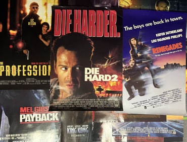 Mixed Lot One Sheet Movie Posters Action Thriller 27 x 40 inches. Most double sided. From closed