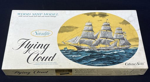 Vintage Wood Ship Model Flying Cloud Clipper Ship Scientific Collector’s Series. Kit