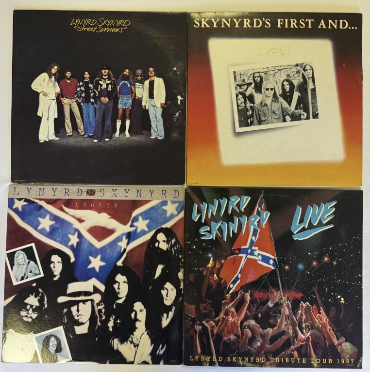 Lynyrd Skynyrd Vinyl Records Lot of 4 Street: Street Survivor First And…Last Legend Live 1987 Southern By The Grace Of God