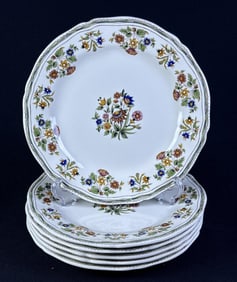 Moustiers Olerys Gien France Dessert Plates With original box 6 plates measuring 9 inches across