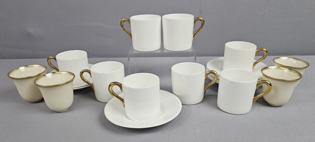 Coalport & Lenox Demitasse Cups Saucers & Liners Includes 8 cups, 8 saucers and 4 Lenox cup liners.