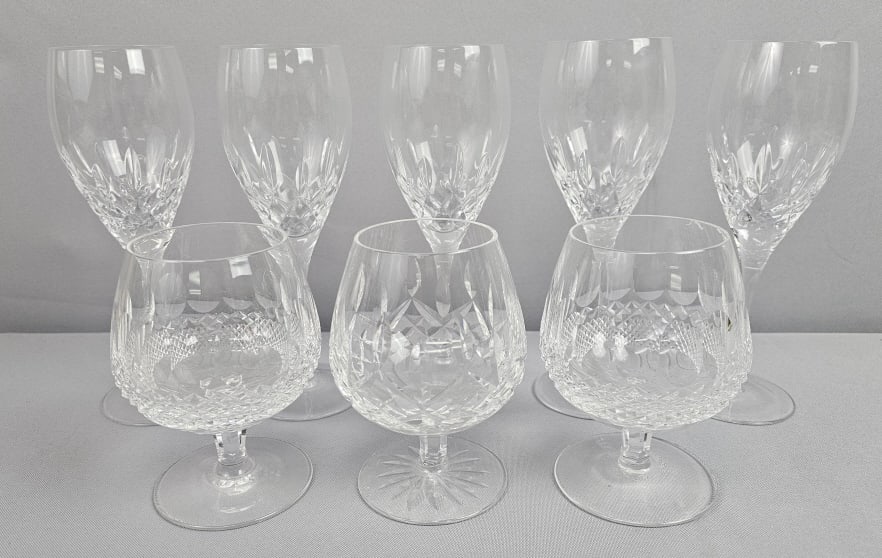 8 Clear Glasses Waterford & Miller Rogaska Crystal Waterford crystal glasses measure 5 inches tall. (1 of 11)