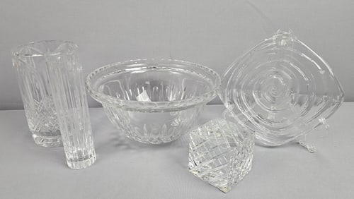 Mixed Marked Clear Glass Lot Including Design Guild & Simon Pearce