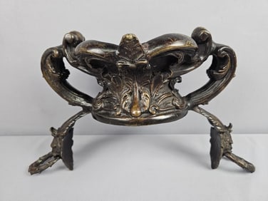 Ornate Solid Bronze Pot Vase Overlay Measures 13 x 10 inches tall.