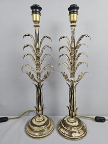 Pair of Acanto Iron Table Lamps in Brown Salt and Pepper