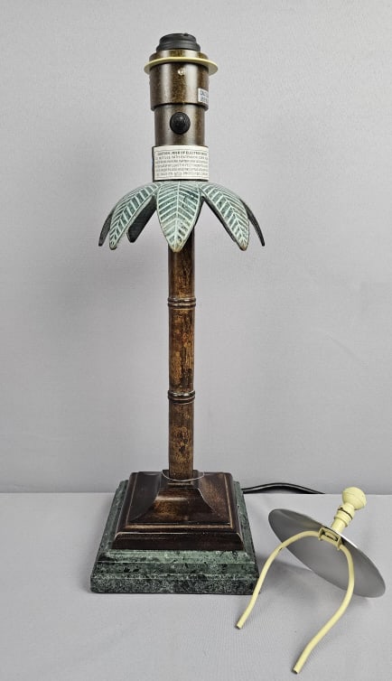 Vintage Frederick Cooper Palmella Table Lamp Heavy marble base. 21 inches tall. Works. Top part is: Heavy marble base. 21 inches tall. Works. Top part is broken off, needs to be reattached. Please see images for details regarding the condition.