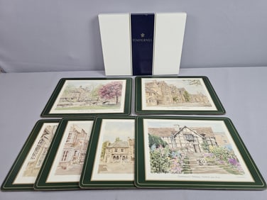 Set of 6 Pimpernel Table Mat Coasters with Box All measure 12 inches wide.