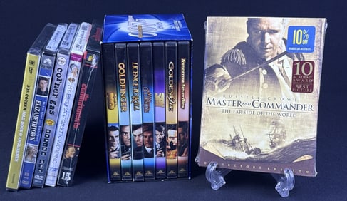 Mixed Lot DVDs Joe Cocker 007 Master & Commander Bond box set open all others sealed. Please refer