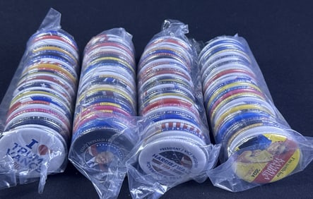2024 Election Pinback Buttons Harris Trump Unused Mixed designs in unopened packaging.