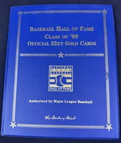 Danbury Mint Baseball Hall of Fame 22kt Gold Cards 1999 official. 10 x 8.5 inches.