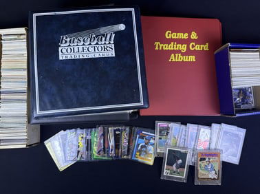 Mixed Mystery Lot Baseball Card Collection 3 binders, 2 boxes and some in hard sleeves. Not