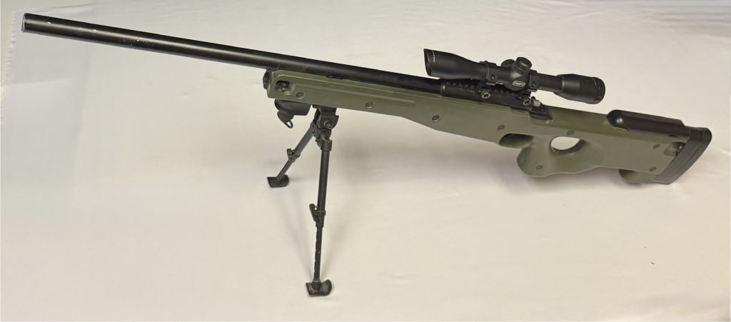 Bolt Action Airsoft Rifle BB Gun Unknown make/model. Please refer to photos for further information.: Unknown make/model. Please refer to photos for further information. Appears to be missing some pieces. 43 x 6 x 2 inches.