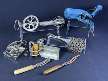 Antique Kitchen Implements Cherry Stoner Beater 2 Cherry Stoners, 1 Apple corer, 1 Egg