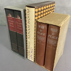 Vintage Books in Slipcases Greek Drama, Tolstoy Feudal Society by Marc Bloch. Published by
