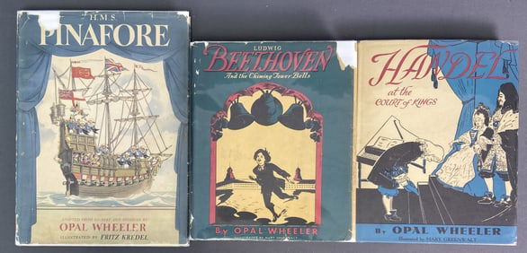 First Edition Vintage Children's Books Set of 3 HMS Pinafore adapted from Gilbert & Sullivan by Opal