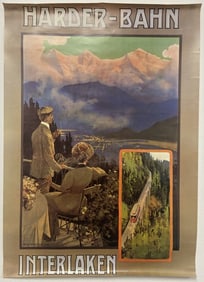 Tourist Poster Harder Bahn Interlaken Modern reprint of Swedish tourist poster, 16 1/2 X 23 1/2