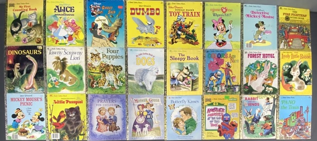 Little Golden Books Animals Sesame Street Disney Lot of twenty-four vintage Golden books including