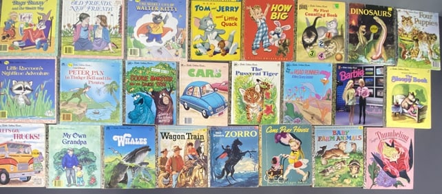 Little Golden Books Bugs Bunny Barbie Disney Lot of 24 Little Golden Books and Big Little Golden