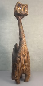 Witco Cedar Carved Tall Cat Witco "Meathead" carved cedar wood cat, nickname comes from resemblance