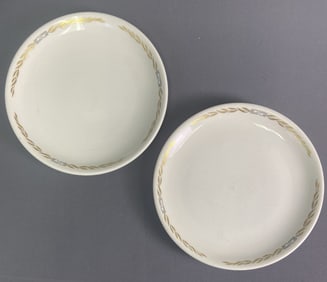 Fifties Restaurantware Luncheon Plates Set of 2 Two vintage white restaurantware luncheon plates
