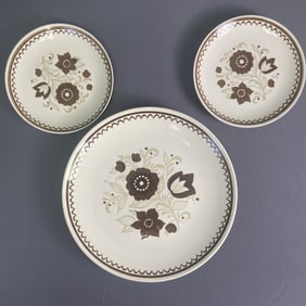 Nutmeg Ironstone Plates Dinner & Bread Vintage Ironstone Ceramic Dinner Bread and Butter Plates in