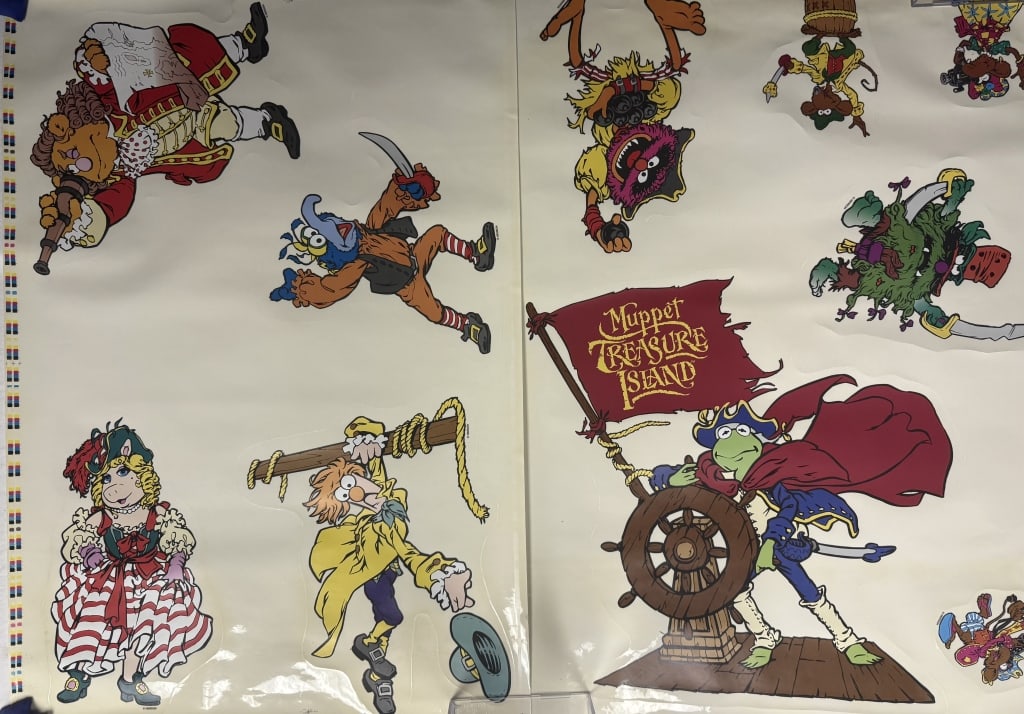 Muppet Treasure Island Theater Window Clings Unused. Two sheets measuring 28 x 39 inches. (1 of 8)