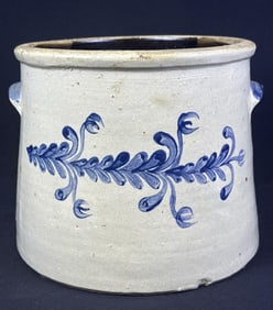 Antique Stoneware 2 Gallon Crock 8.5 x 10.5 inches.