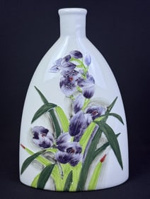Vintage Hand Painted Porcelain Vase 12 x 8 x 3.5 inches. Unsigned.