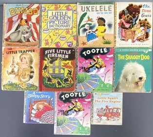 Little Golden Books Set of Eleven Vintage Little Golden Books including Dumbo, Little Golden Picture