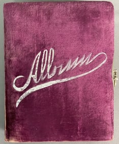 Victorian Era Photo Album Daguerrotypes & Photos Purple velveteen covered photograph album with