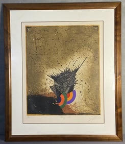 Georges Dussau Abstract Lithograph Signed Lithograph of an abstract painting by Georges Dussau in