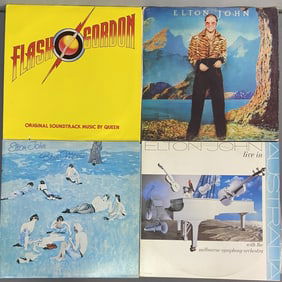 Vinyl Records Queen & Elton John Flash Gordon Movie Soundtrack by Queen, Elektra Records 5E-518,
