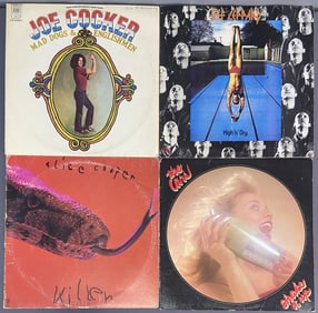 Vinyl Records Cocker, Cooper, Cars, Def Leppard Killer by Alice Cooper, Warner Brothers BS