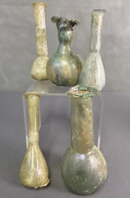 Ancient Roman Tear Catcher Ungeuntaria Bottles Set of five glass bottles from Ancient Rome, circa