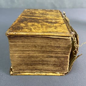 Antique 18th Century German Book German book from the early 1700's with hand sewn skin cover,