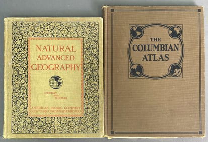 Antique Geography & Atlas Books Set of Two Natural Advanced Geography by Jacques W Redway and